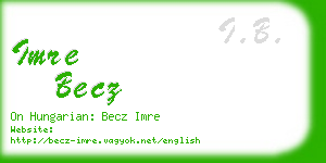 imre becz business card